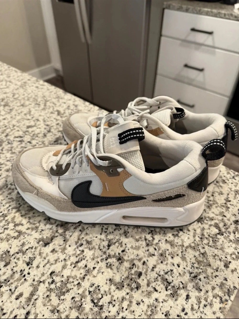 Nike Women's White Black Tan Athletic Sneakers